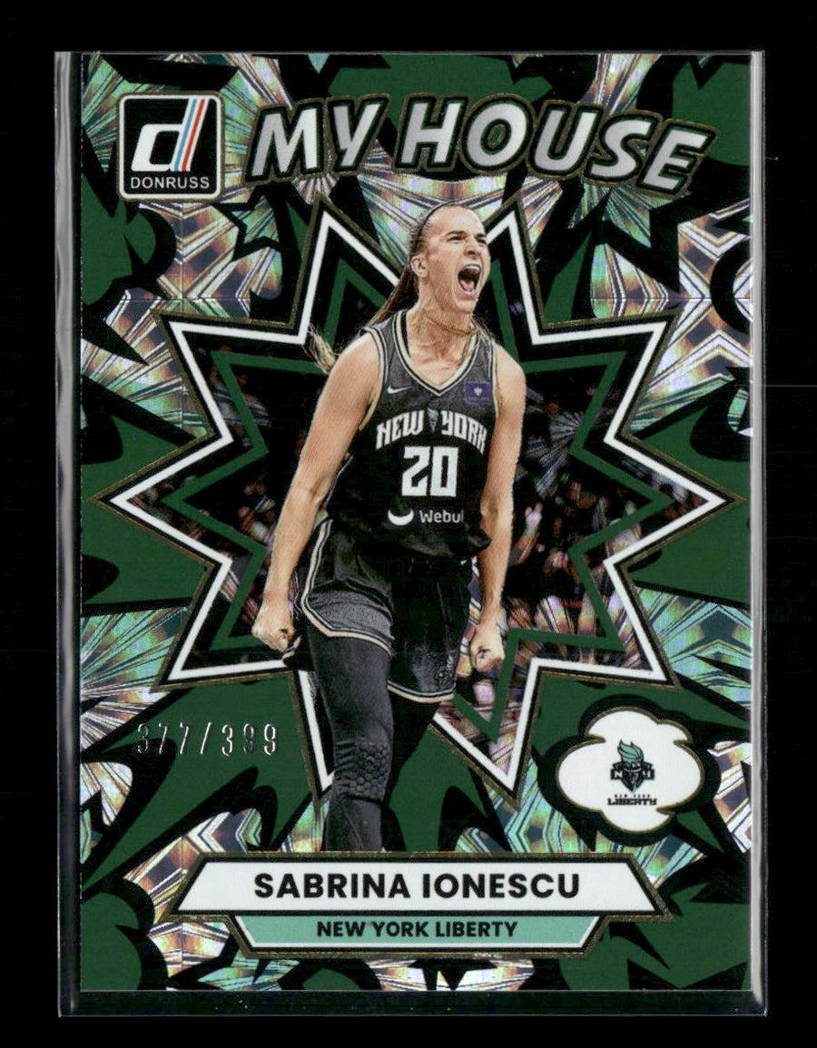 2025 Donruss WNBA My House Green Fireworks Sabrina Ionescu #/399 #1