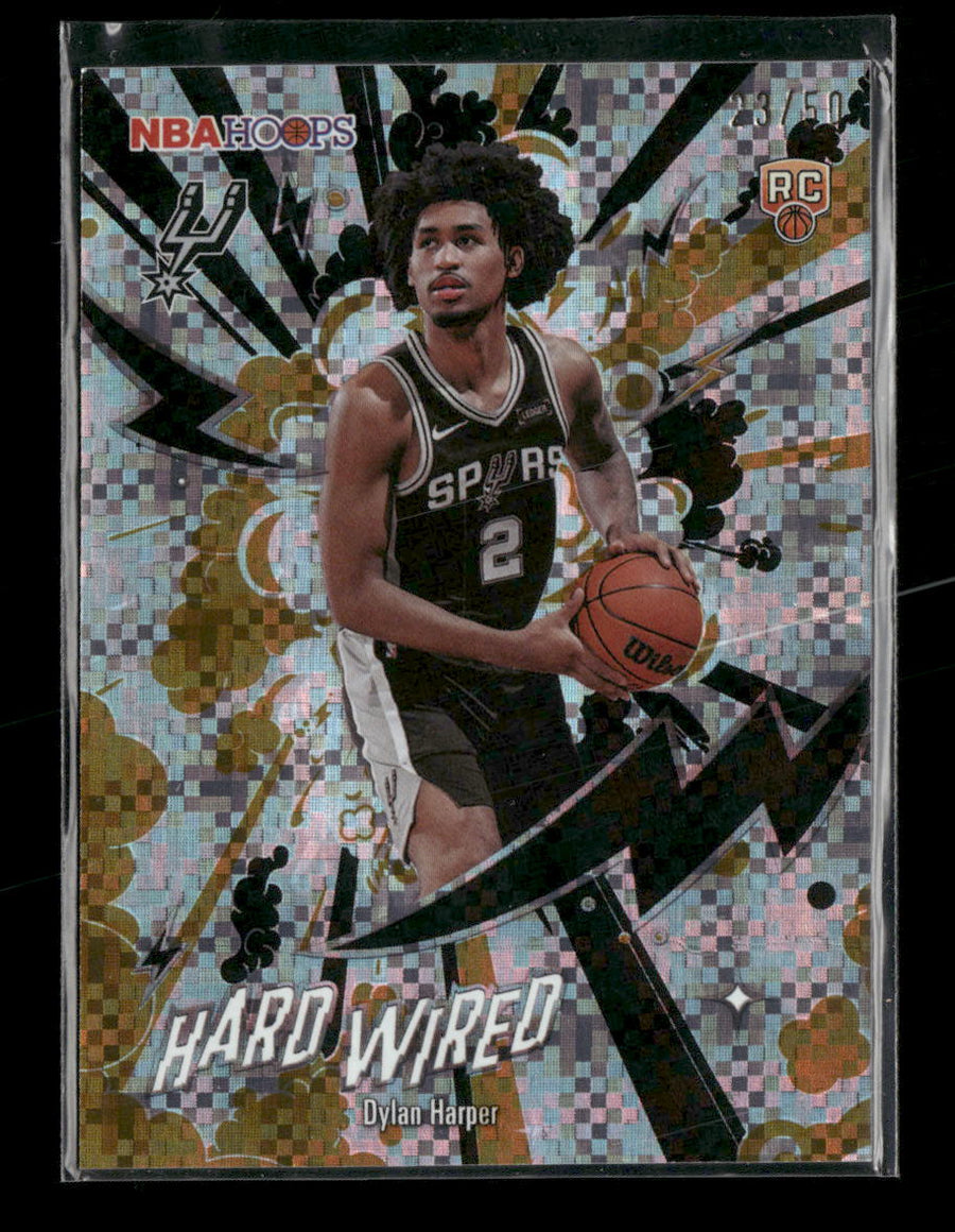 2025-26 Hoops Hard Wired Light Burst Gold Dylan Harper #/50 #HW-22