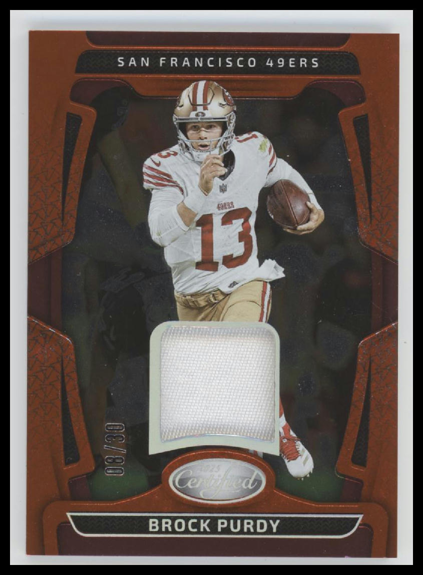 2025 Panini Certified Materials Mirror Orange Etch Brock Purdy #/30 #MME-BPY