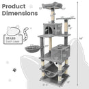 66 Inch Tall Cat Tree Multi-Level Cat Tower with 2 Condos Sisal Scratching Posts