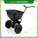 Walk-Behind Broadcast Spreader 66 LBS with 13" Tires