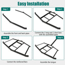 66" Wide Driveway Drag Tow Behind Landscape Leveling Rake with Reinforced Bars-Black