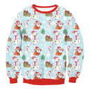 Ugly Christmas Sweater, Santa Elf Print, Pullover