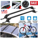 2PCS Universal 110cm/43-inch Car Roof Rack Cross Bar w/ Anti-Theft Lock Adjustable Window Frame for bike kayak cargo luggage