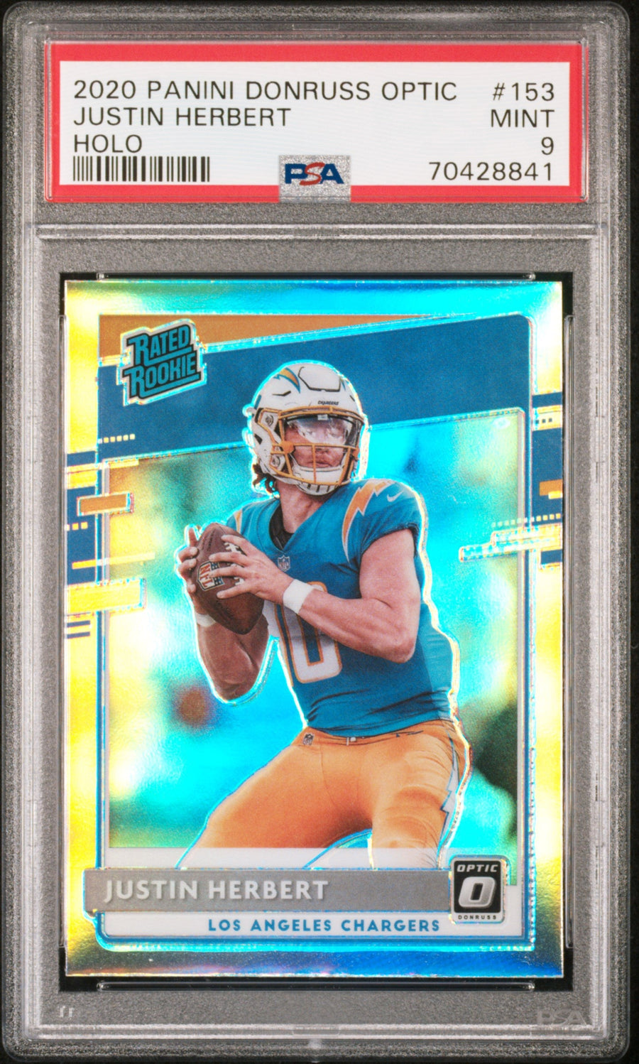 2020 Panini Donruss Optic Holo Justin Herbert 9 PSA #153