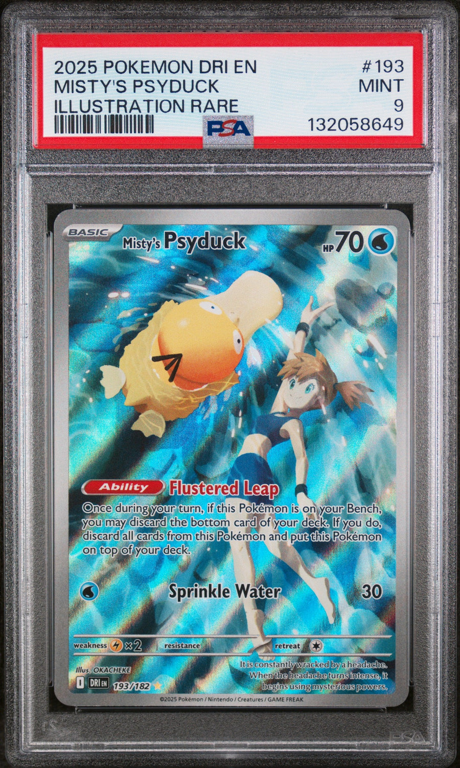 2025 Pokemon Dri En-Destined Rivals Illustration Rare Misty'S Psyduck 9 PSA #193