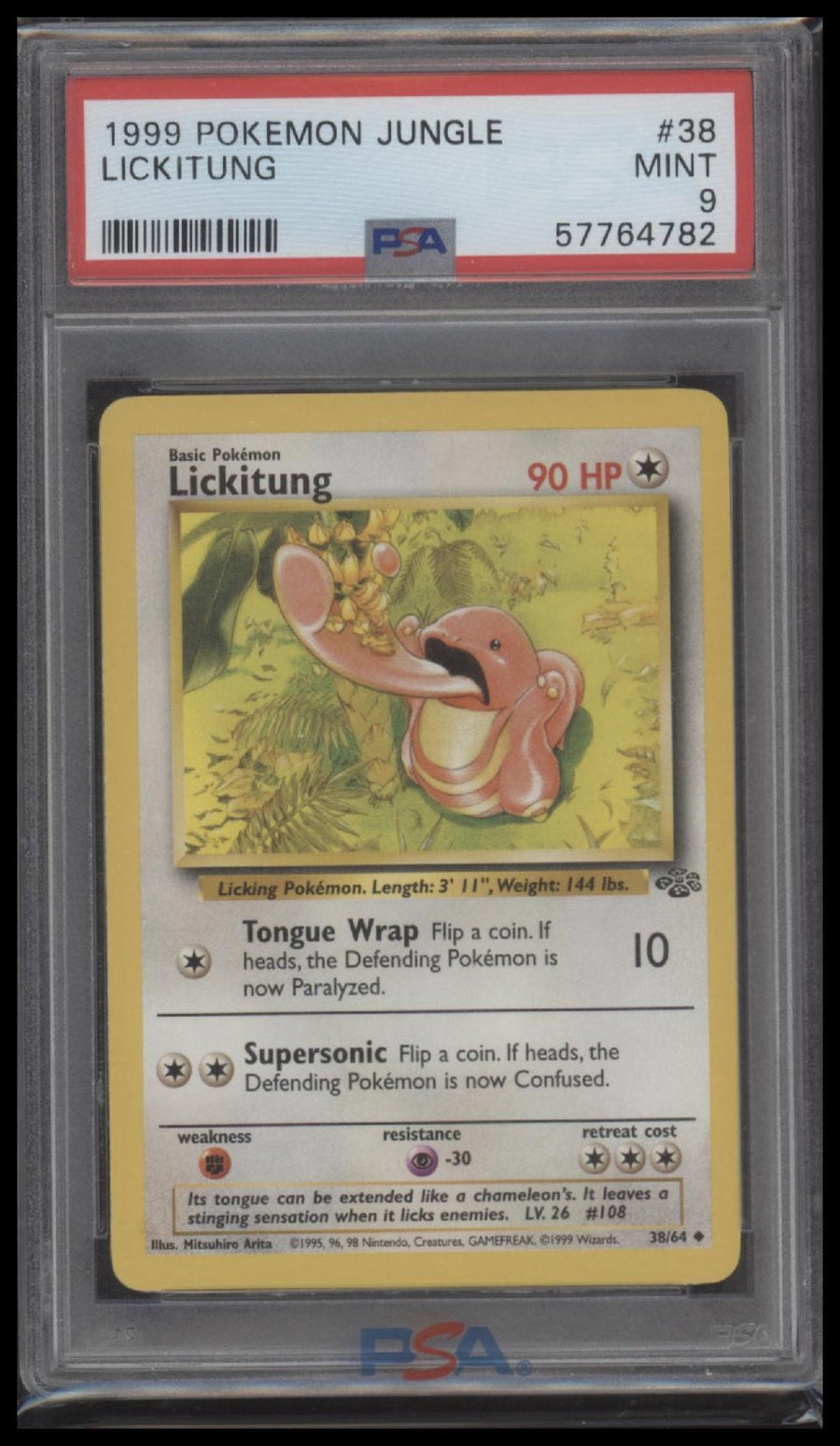 1999 Pokemon Jungle Lickitung 9 PSA #38