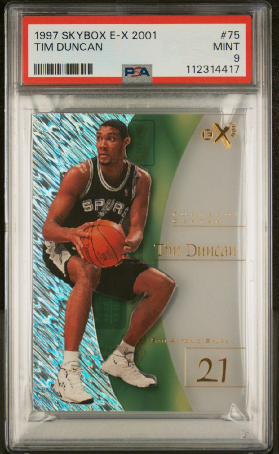1997 Skybox E-X2001 Tim Duncan 9 PSA #75