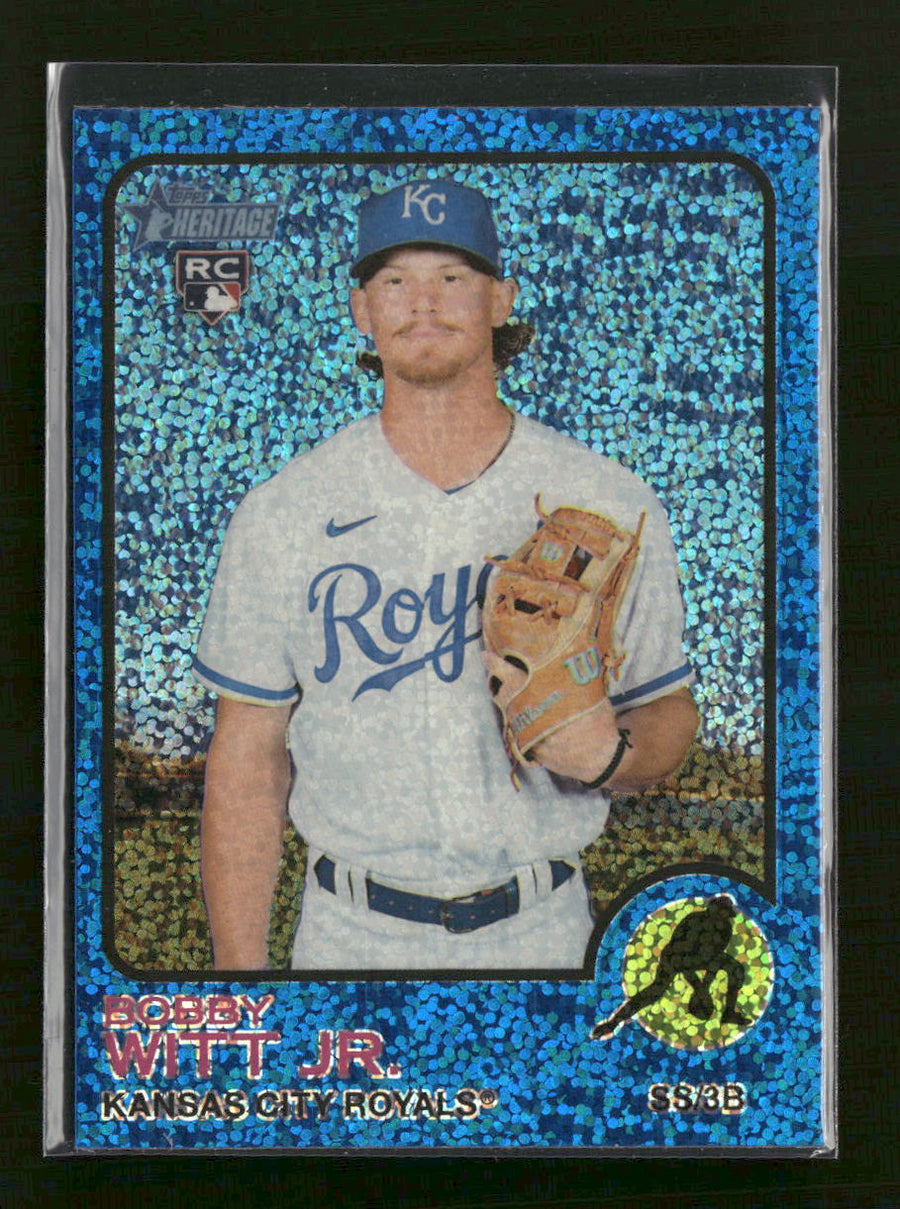 2022 Topps Heritage Chrome Blue Sparkle Bobby Witt Jr. #520