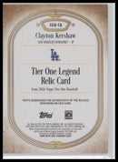 2026 Topps Tier One Tier One Legend Relics /199 Clayton Kershaw #T1LR-CK