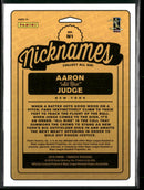 2019 Donruss Nicknames Pink Fireworks Aaron Judge #N1