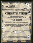 2006-07 Topps Luxury Box Mezzanine Relics Tim Duncan #/349 #MR-TD