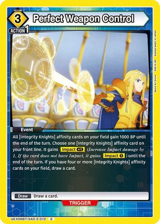 Perfect Weapon Control (UEX06BT/SAO-2-012) - UEX06BT Sword Art Online Vol2