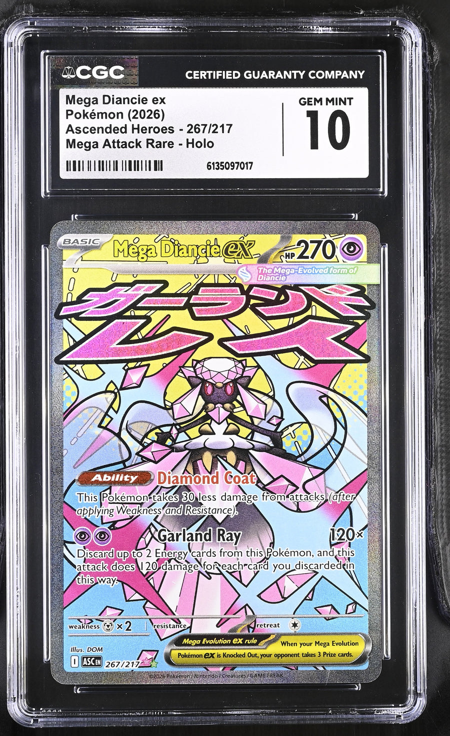 2026 Ascended Heroes Mega Diancie ex 10 CGC #267/217