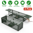 2-Pack Humane Live Rat Trap Cage with Dual Doors