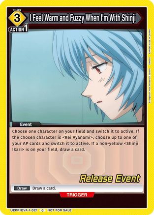 I Feel Warm and Fuzzy When I'm With Shinji (UEPR/EVA-1-021) - UE15BT Evangelion New Theatrical Edition Release Event Cards