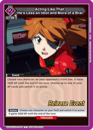 Acting Like That, He's Less an Idiot and More of a Brat (UEPR/EVA-1-066) - UE15BT Evangelion New Theatrical Edition Release Event Cards