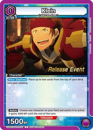 Klein (037) (UEPR/SAO-2-037) - UEX06BT Sword Art Online Vol2 Release Event Cards
