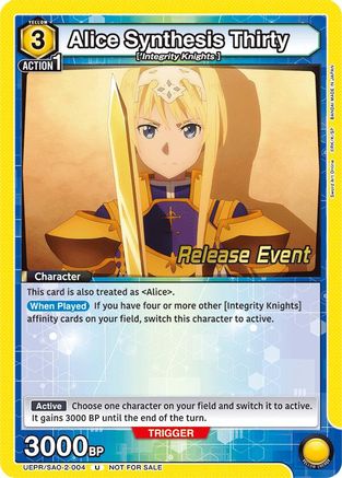 Alice Synthesis Thirty (UEPR/SAO-2-004) - UEX06BT Sword Art Online Vol2 Release Event Cards