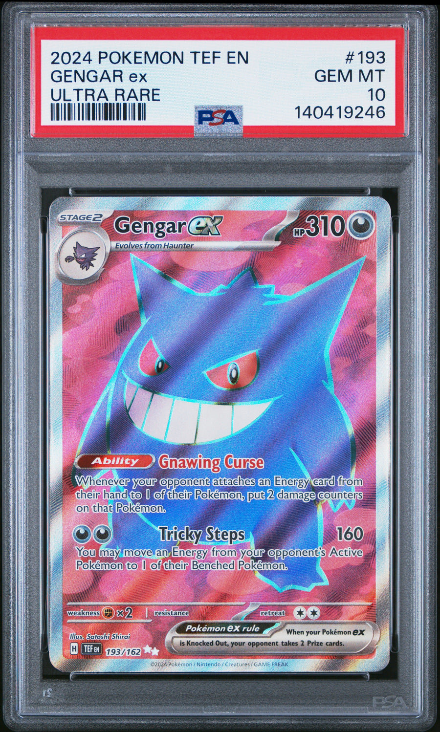2024 Pokemon Temporal Forces Ultra Rare Gengar Ex 10 PSA #193