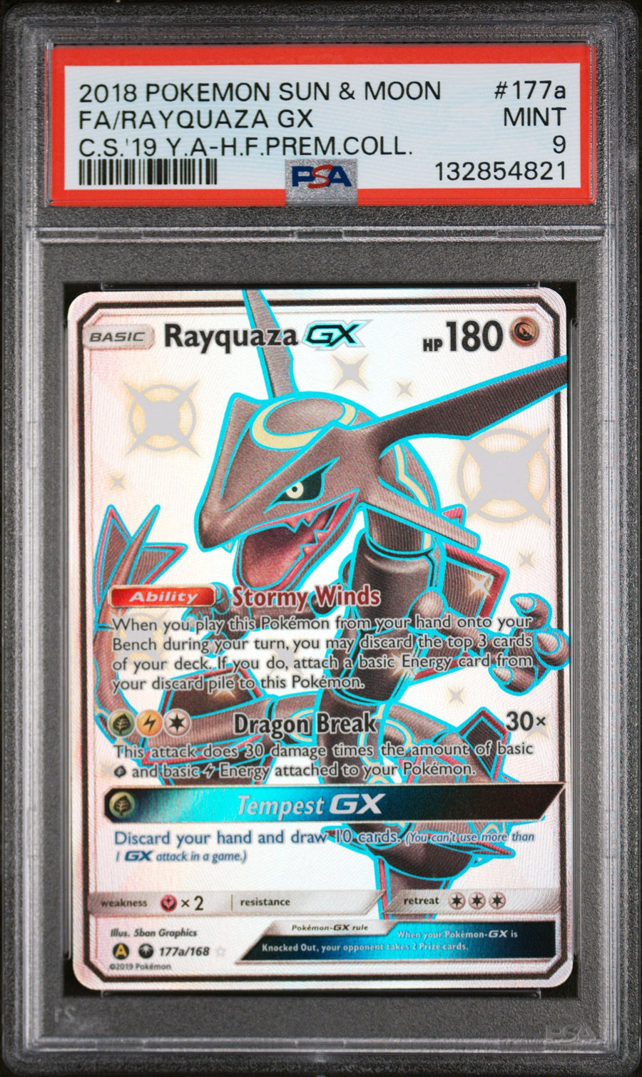 2018 Pokemon Celestial Storm Fa/Rayquaza Gx 9 PSA #177a