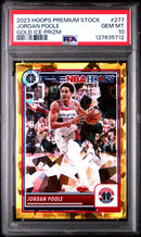 2023 Panini Hoops Premium Stock Gold Ice Prizm Jordan Poole 10 PSA #277
