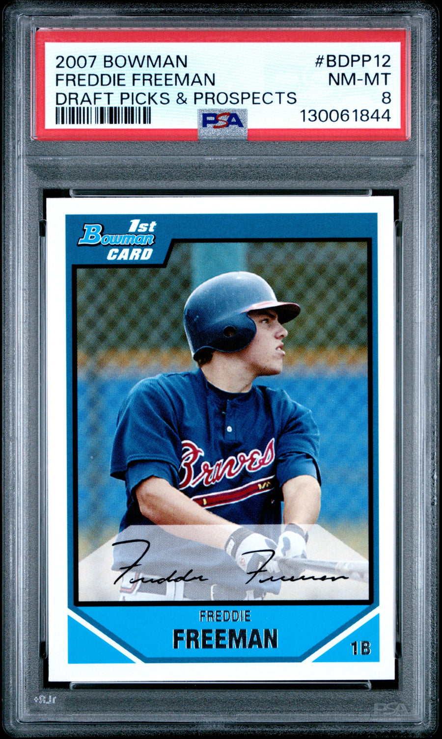 2007 Bowman Draft Picks & Prospect Freddie Freeman 8 PSA #BDPP12