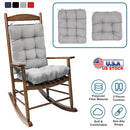 2Pcs Rocking Chair Cushion Upper And Lower Back And Seat Sets with Non-Slip Ties Polyester Fiber Filling Comfortable for Indoor Home Office Car