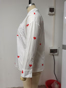 Casual Sun-proof Heart Printing Loose And Comfortable Shirt