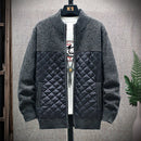 Plush and thick stitched sweater jacket