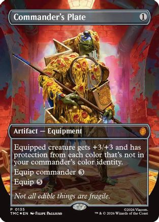 Commander's Plate (Borderless) (TMC-135) - Commander: Teenage Mutant Ninja Turtles Foil