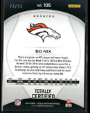 2024 Panini Totally Certified Mirror Neon Green Bo Nix Rookie #/99 #105