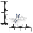0.14 Carat Genuine Blue Sapphire .925 Sterling Silver Ring
