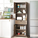 67.5 Inch Tall Modern Freestanding Floor Storage Cabinet with 4 Doors and 1 Drawer
