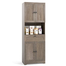 67.5 Inch Tall Modern Freestanding Floor Storage Cabinet with 4 Doors and 1 Drawer