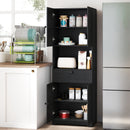 67.5 Inch Tall Modern Freestanding Floor Storage Cabinet with 4 Doors and 1 Drawer