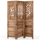 3-Panel Folding Room Divider 67" with Tree Cutout Design
