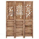 3-Panel Folding Room Divider 67" with Tree Cutout Design