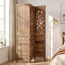 3-Panel Folding Room Divider 67" with Tree Cutout Design