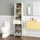 67 Inch Tall Bathroom Cabinet Narrow Floor Cabinet with Fluted Door