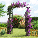 67 x 83 Inch Garden Arch Trellis Metal Pergola Arbor for Climbing Plants-Black