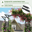 67 x 83 Inch Garden Arch Trellis Metal Pergola Arbor for Climbing Plants-Black