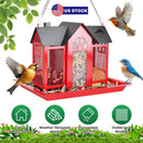 Barn Bird Feeder with Lift Top Lid and Viewing Window