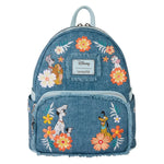 Loungefly Disney Dogs and Cats Denim Fringe Mini Backpack