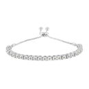 10K Yellow Gold over .925 Sterling Silver 1/4 Cttw Miracle-Set Diamond 4â€-10â€ Adjustable Bolo Tennis Bracelet (I-J Color, I3 Clarity)