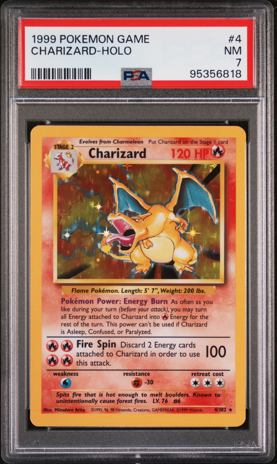 1999 Pokemon Game Charizard-Holo 7 PSA #4