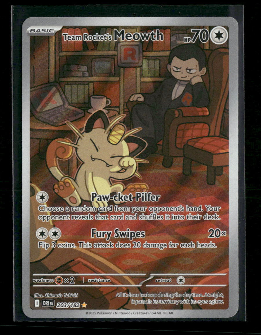SV10: Destined Rivals Team Rocket's Meowth #203/182
