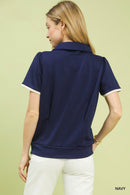 Umgee Luxe Knit V-Neck Short Sleeve Top