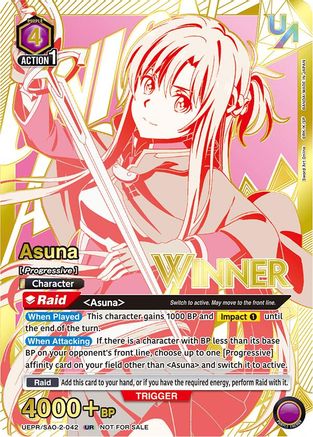 Asuna (042) (Winner) (UEPR/SAO-2-042) - Union Arena Promotion Cards Foil