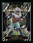 2025 Panini Select Zebra Prizm Shock Jaydon Blue Rookie #96